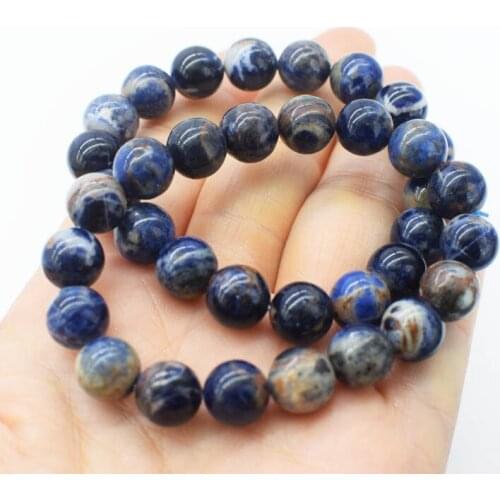 Blue sodalite agate round 8/10/2mm bracelet 7.5inch FPPJ wholesale beads nature