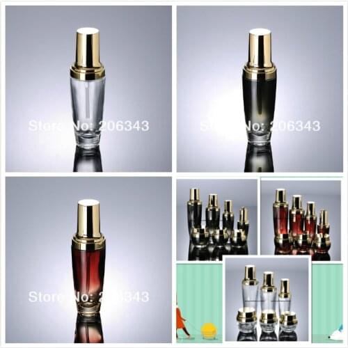 30ML glass bottle with gold press pump gold lid for serum/lotion/essence/oil/foundation/emulsion for skin care cosmetic packing