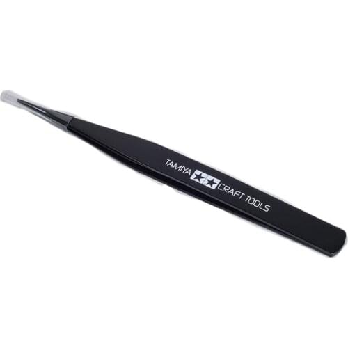 Tamiya 74004 Hobby Model Kit Tool Craft Straight Tweezers Black for Plastic New