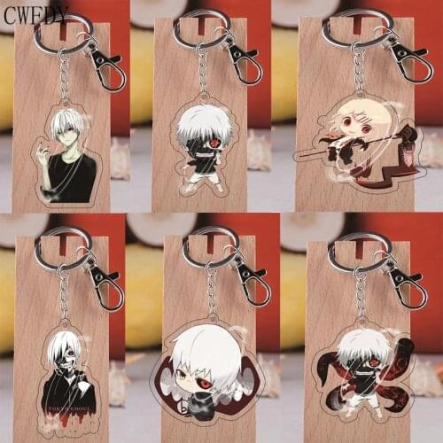 Tokyo Ghoul Q Version Cosplay Character Keychain Sasaki Haise Kaneki Ken Acrylic Key Chain Charm Anime Women Accessories Trinket