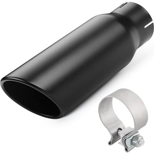 Exhaust Pipe of 3" Inlet 4" Outlet 12" Overall Length Clamp Bolt On Black Powder Coated for Truck