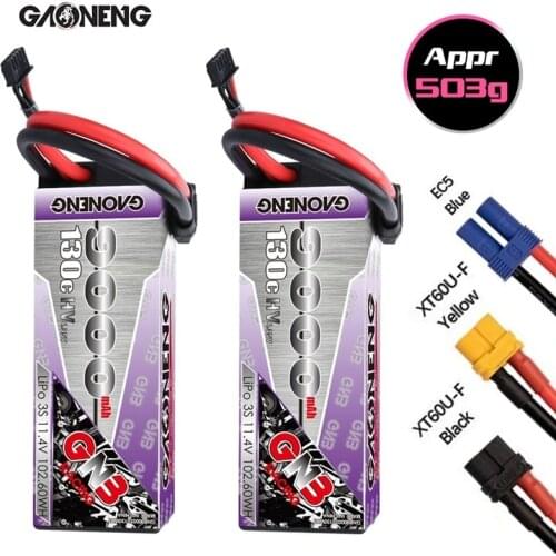 1/2/3PCS GAONENG GNB 11.4v 9000mAh 130C PLUS LiPo Battery For RC Car Racing Spare Parts With Shell Upgrade LiHV 3S Battery