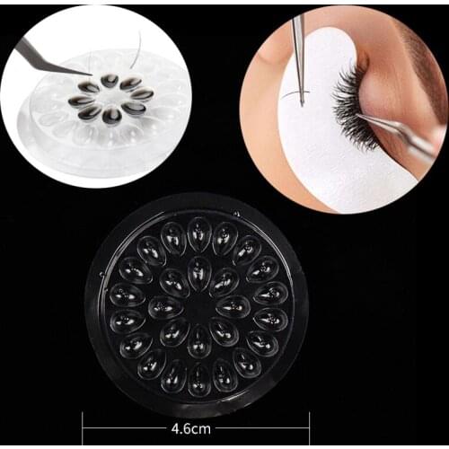 10/20/50/100pcs Disposable Transparent PVC Glue Gasket Eyelash Flowering Extension Glue Plastic Gasket Planting Eyelashes Tools