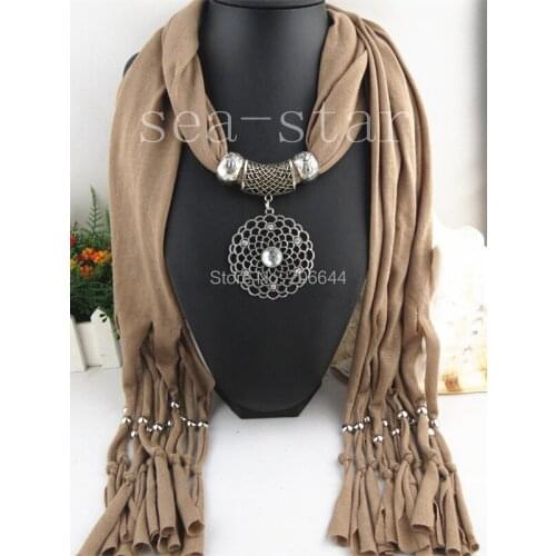 2019 Fashion women scarf shawl Newest design tassel scarf EUROPE popular circle pendant scarf free shipping