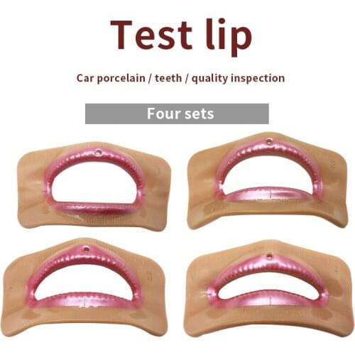 4pcs Different Shape Dental Lab Denture Mouth Lip Model Denture Laboratory Measurement Tool Tooth Arrangement