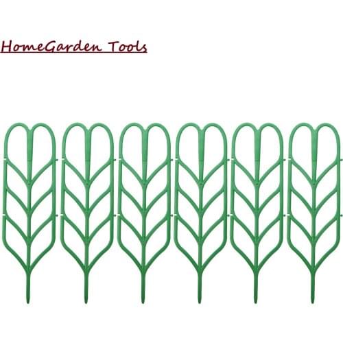 6pc Holder Rack Support Frame Plant Trellis Plastic Potted Plants And Vegetables Indoor Small Leaf-shaped Lattices-plant