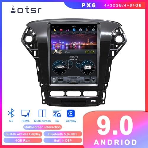 Tesla styel Android 9 Car DVD player GPS Navigation For Ford Mondeo Fusion MK4 2011-2013 Radio Coche multimedia palyer head unit
