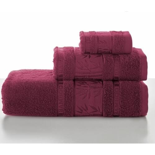 Varol Flora Bamboo Bath Towel 90 X150-Burgundy