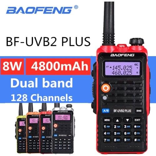 BaoFeng UV-B2 Plus 8W High Power FM Transceiver 4800mah Battery BF-UVB2 Plus for CB Radio Mobile Radio UVB2 Walkie Talkie Uv-b2