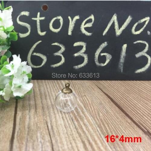 Freeshipping!! 100Set/Lot 16*4mm Fairy Glass Cover Glass Bulb Vial & Cap Connector DIY Glass Bottle Making