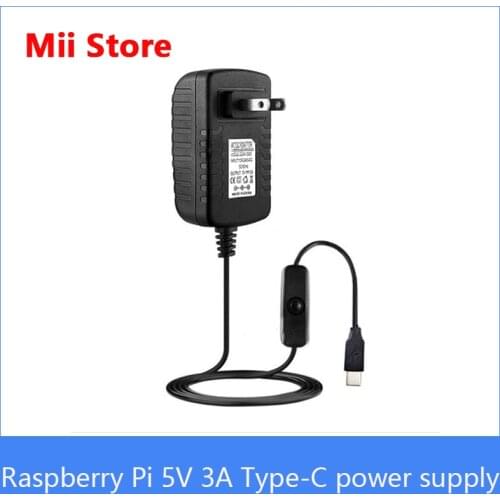 Raspberry Pi 5V 3A Type-C power supply, Large current, stable and strong suit for Raspberry Pi 4/4B/3