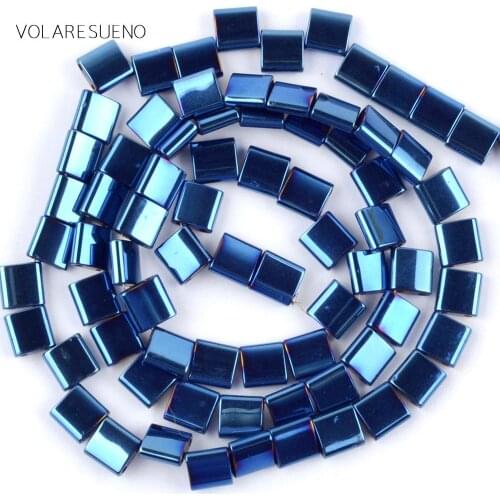 5*2/5*5/6*6/6*4mm Natural Blue Hematite Stone Square Cube Beads Spacer Loose Beads For Jewelry Making Diy Bracelet Strand15"