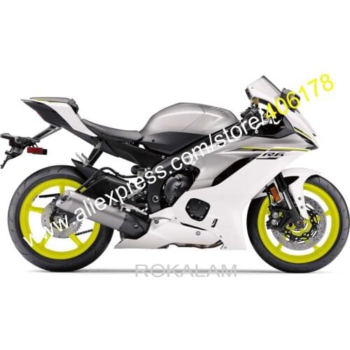 For YZF600 R6 2017 2018 2019 2020 YZF-R6 17 18 19 20 Gray White Aftermarket ABS Motorcycle Fairing Kit (Injection Molding)