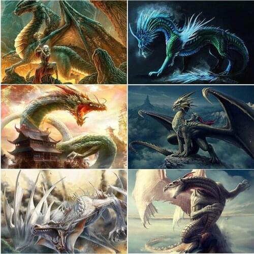 Home Decor Gift Cuadros haft diamentowy 5D diamond painting 5d set Full square Cross stitch tools Mosaic animal Dragon landscape