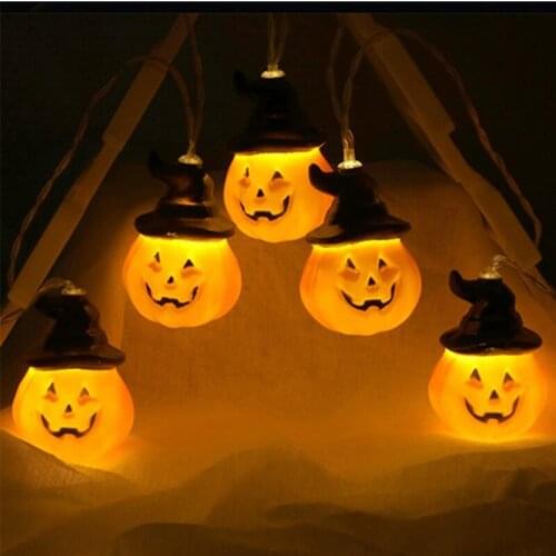 Pumpkin String Lights Halloween Decoration Lights With 10/20 LED Beads Outdoor Holiday Lighting String Garden Home Decoration