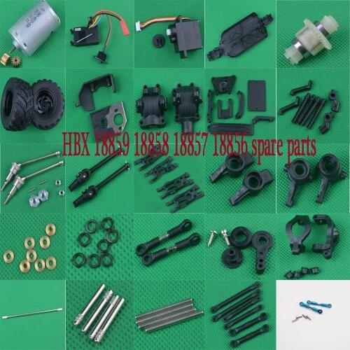 HBX 18859 18858 18857 18856 1/18 RC Car Spare Parts wheel tire motor gear servo receiver Differential drive shaft Swing arm etc