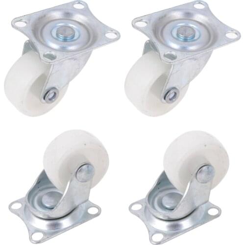 4Pcs 32mm Diameter Furniture Caster Wheels Roller 360 Degrees Swivel Plate Trolley Cart Wheels