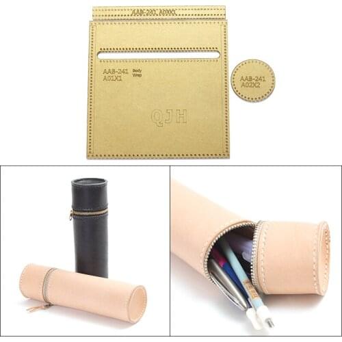 Leather Craft Kraft Template Tools Student Pen Holder Transparent Acrylic Pattern DIY Handmade Pen Storage Bag Drawing Paper