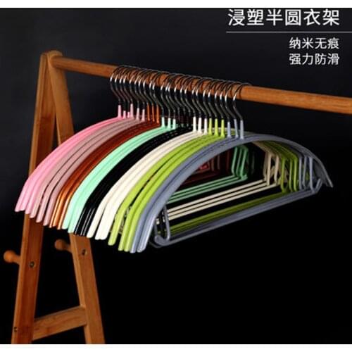 10pcs/lot 41.5cm No Shoulder Bumps Non-Slip Plastic Coating Contour Metal Hanger for Sweaters Clothes with Pants Bar