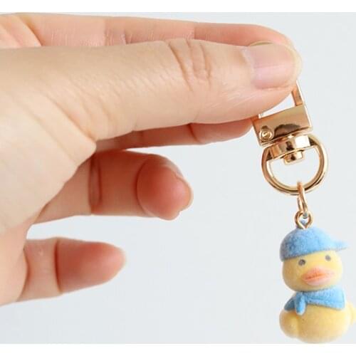 Cute Flocked Duck Ins Keychain Personalized Gift Car Keychains for backpacks Anime Kawaii Airpods Pendant Keyring For Bags