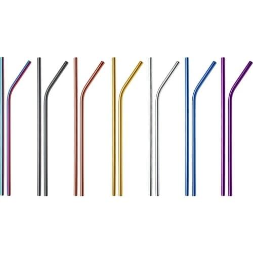 304 Stainless Steel Straw Reusable Metal Drinking Straws Set Wholesale With Cleaning Brush Party Bar Accessory Eco Friendly New