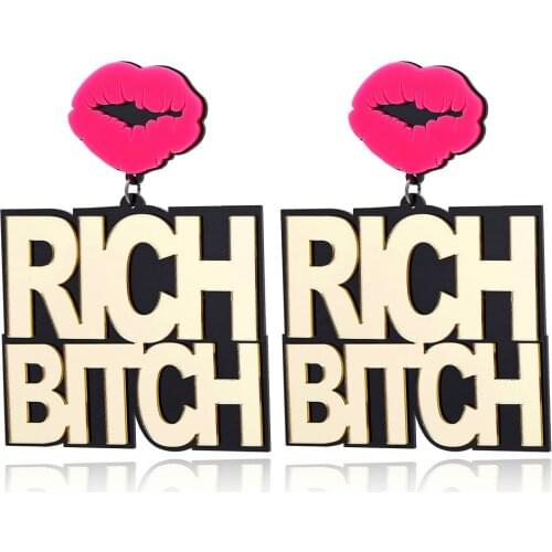 New Fashion Red Lips Lipstick Acrylic Drop Earrings For Women Girls Long Dangle Earrings Punk Hip Hop Night Club Party Jewelry