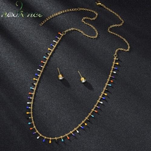 Nextvance Multi-layer Neckalce Fashion Multicolor Pendant Set Colorful Zircon Necklaces Women Daughter Birthday Gift Jewelry