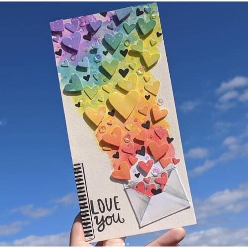 Panalisacraft Valentine Heart Background Metal Cutting Dies And Stamps cut die scrapbooking Album Paper Card Craft Embossing