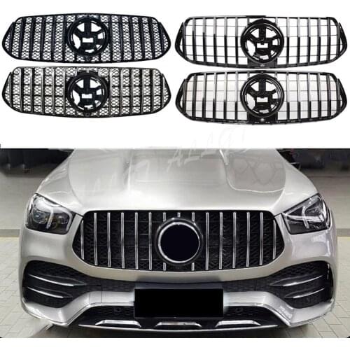 Car Front Racing Billet Bumper Mesh Grill Bar Vent Upper Cover For Mercedes-Benz W167 GLE-Class 2020 2021 Deluxe