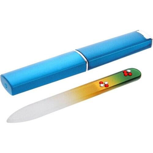 Glass nail buffers Polishing Tool Glitter Professional Crystal Nail Art tools File Shape Polishing With Barrelled Box