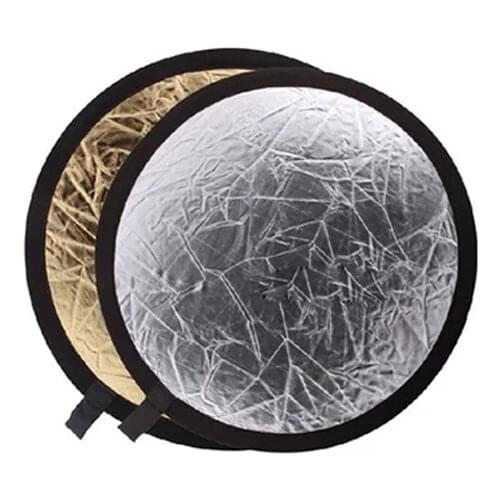 Hot sale 110cm/43" Portable 2 in 1 Collapsible Gold & Silver Lighting Round Photograph Studio light Reflector Disc