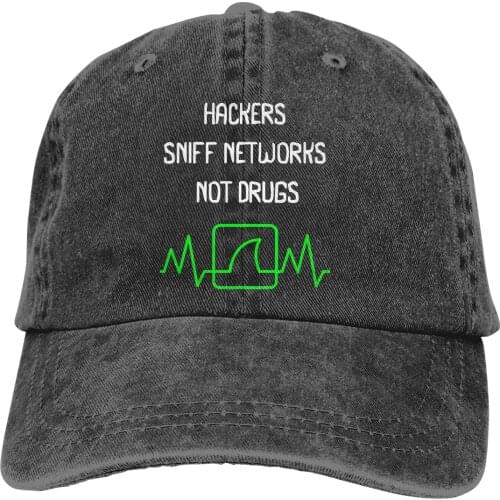 Adjustable Solid Color Baseball Cap Hackers Sniff Networks Cyber Security Fun Washed Cotton Linux Program Sports Woman Hat