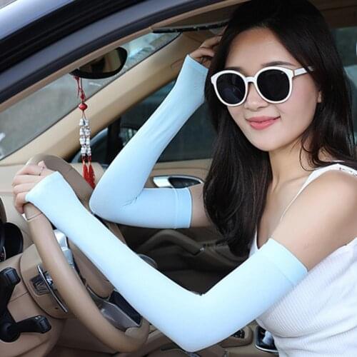 34cm Length Unisex Cooling Arm Sleeves Cycling Running UV Sun Protection Outdoor Cool Arm Sleeves for Hide Tattoos Summer