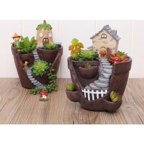 Garden Flower Pot Desk Plant Pot Creative Design Succulent Planter Pot Home Garden Decoration Outdoor