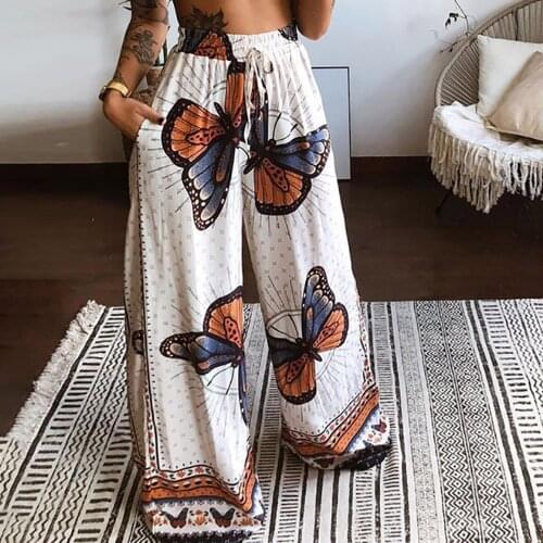 High Waist Sweatpants Women 2021 Autumn New Baggy Fashion Sports Pants Butterfly Printing Trousers Female Joggers Streetwear