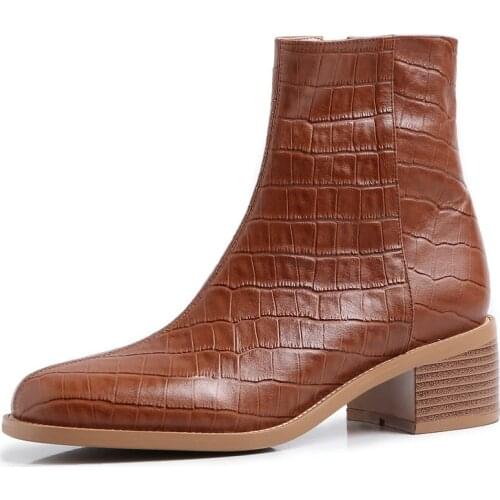 SKLFGXZY New style Genuine leather Fashion boots High heels Womens boots Autumn and winter boots cowhide Womens shoes