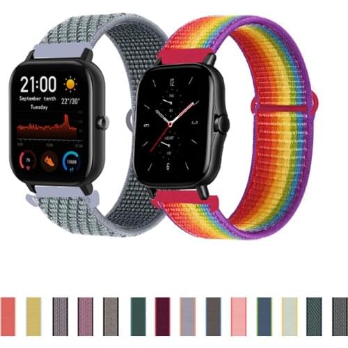 Sport Nylon Loop Band Wrist for Huami Amazfit GTS 2 2e mini Strap for Amazfit Bip Lite S U Neo strap loop 20mm 22mm Watch band