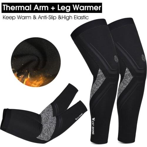 WEST BIKING Cycling Leg Cuff Sleeves Autumn And Winter Warm Sports Suit Plus Velvet Cold-Proof Cycling Cuffs Cycling Equipment