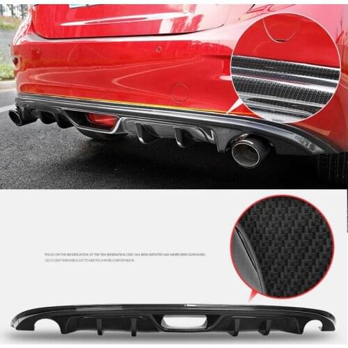 For Mazda 3 AXELA Sedan 2014-2018 ABS Carbon fiber Rear Lip Spoiler Car Bumper protection Diffuser Refit Auto Accessories