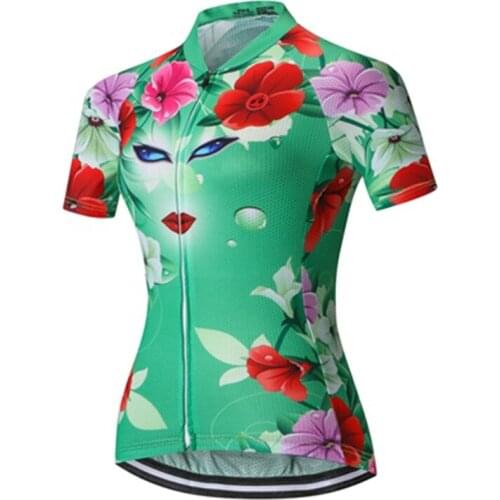 Green Female Women Cycling Jersey Bike Ciclismo bicicleta mtb Cycling Clothing Team Bike Bicycle Jersey Cycling Shirt Summer