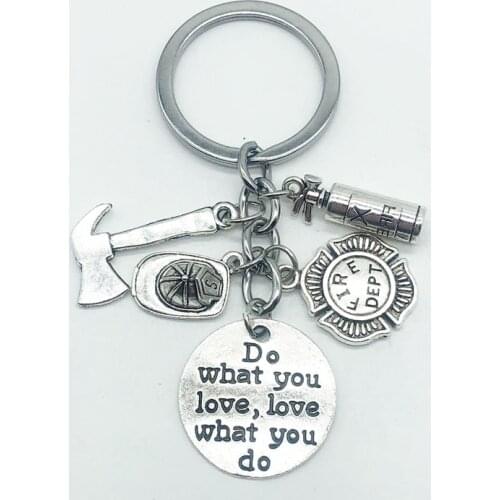 1 New Fireman Keychain Fire Department Key Ring Fireman Gift Fireman Wife Gift Lady Fireman Souvenir