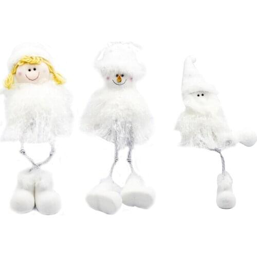 1PC Christmas Ornament Doll with 2Legs Plush Decoration Gifts for Kids Girls Boys Fireplace Wall Bookshelf Decor K0AB