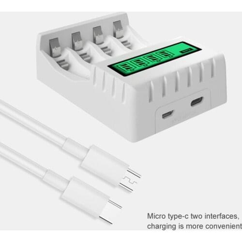 1pcs Smart Battery Charger with LED indicator and Short Circuit Protection For 4 pcs AA/AAA NiCd NiMh Rechargeable Batteries