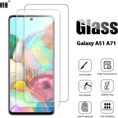 2Pcs Tempered Glass For Samsung Galaxy A51 A71 Screen Protector For Samsung Galaxy A51 A71 Protective Glass Film