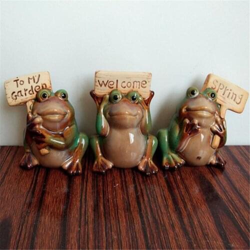 3Pcs 3D Craft Resin Creative Thinking Reading Frog Model Figurine Home Office Tabletop Decor Gift Birthday Present