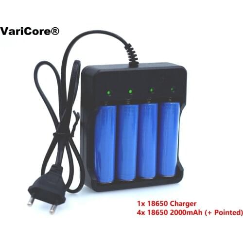 4pcs Brand new battery 18650 3.7 V 3000 MAH Li ion Rechargeable battery Flashlight batteries+18650 battery charger intelligent