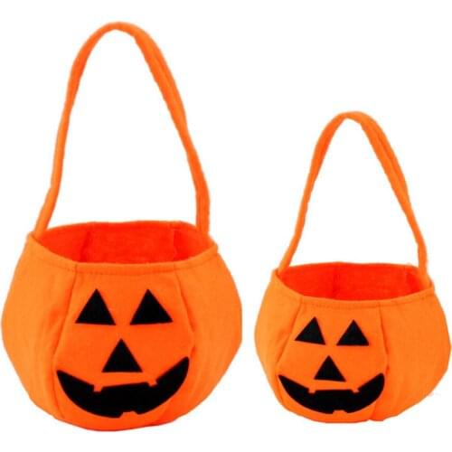 New Halloween Decoration Gift Bags Non-woven Pumpkin Handle Bag Halloween Party Supplies Halloween Gift 2pcs Free Shipping