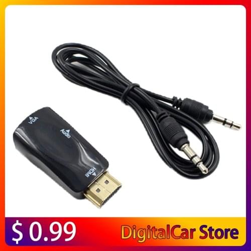 Durable Hdmi To Vga Adapter With Audio Converter Male To Female Audio For Pc Laptop Hdtv Dvd Good Performance