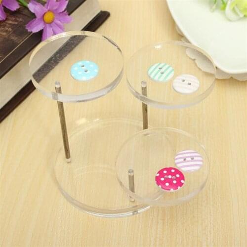 Acrylic Jewelry Display Necklace Bracelet Round Table Holder Stand Rack Case New T84A