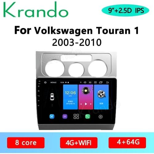 Krando Android 10.0 9" IPS Full Touch Car Multimedia Radio For Volkswagen VW Touran 1 2003-2010 Audio GPS Carplay DSP WIFI